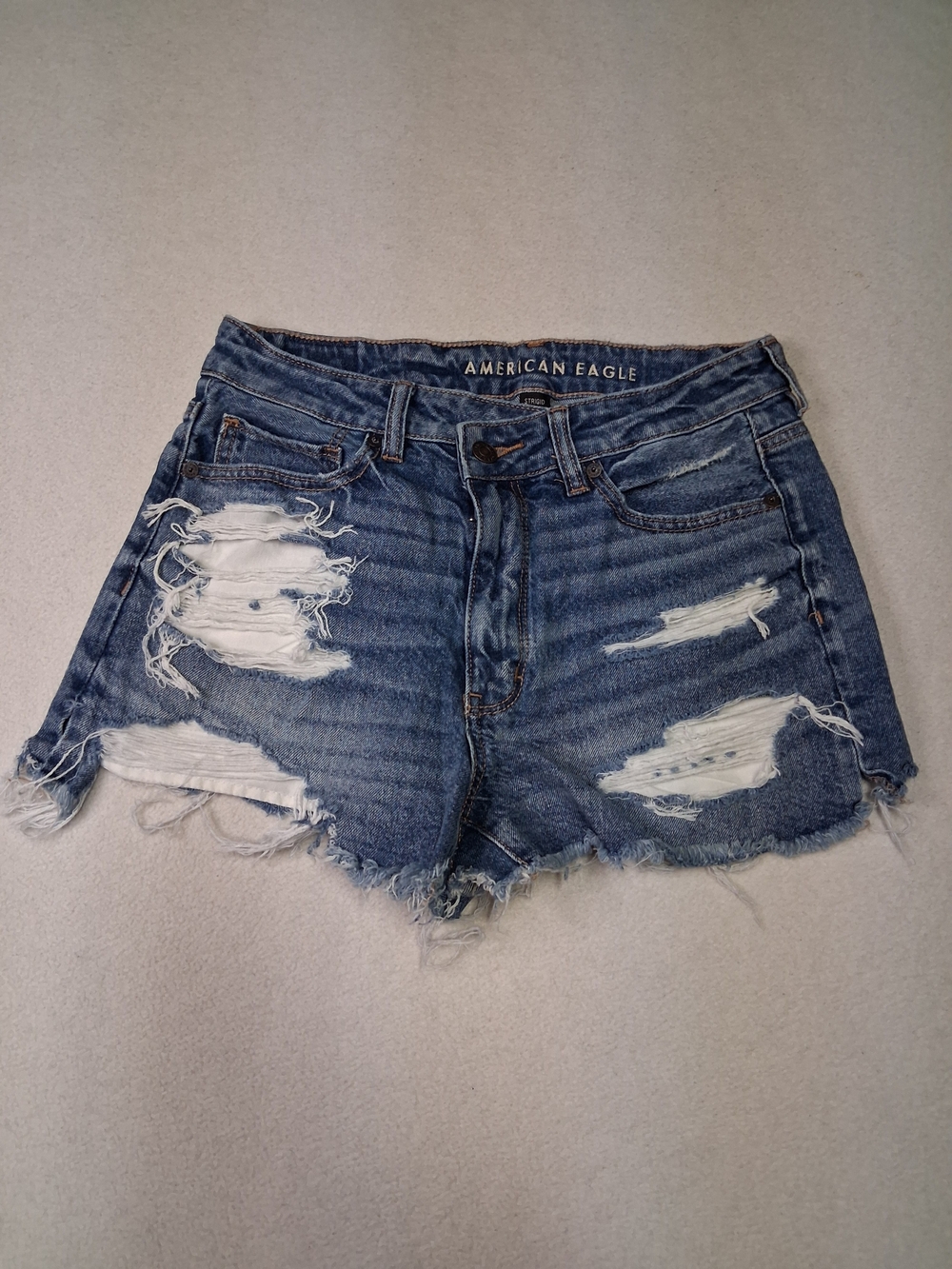 American Eagle Outfitters Distressed Blue Denim Jean Shorts